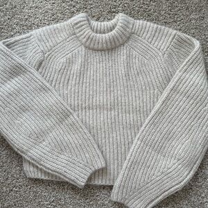 H&M Light Gray Ribbed Turtleneck Sweater